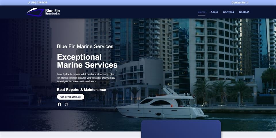 Blue Fin Marine Services website